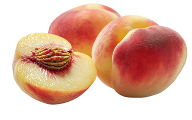White Peach Beauty On Transport Background.