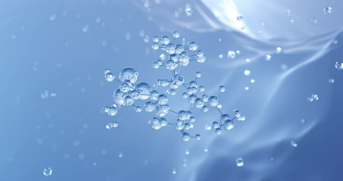 Tuftsin rotating molecular structure, 3d model of molecule, tetrapeptide, looped video