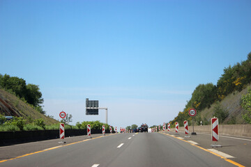 Autobahn A1, Baustelle hinter der Ausfahrt Remscheid und Wermelskirchen in Richtung Köln