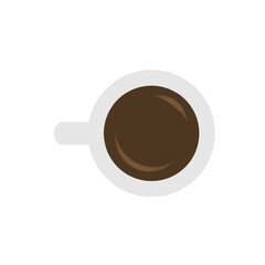 cup of coffee beans  vector illustration isolated on transparent background. top view breakfast caffeine cafe mocha