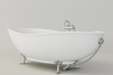 old fashioned bathtube isolated on white - 705585341