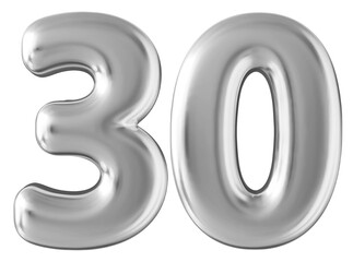 Silver 3d number 30