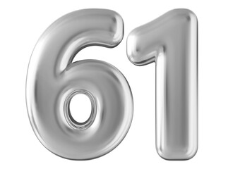 Silver 3d number 61
