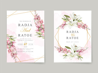 elegant floral wedding invitation card set