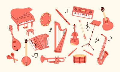 15 hand-drawn musical instruments © Maryna Darevskaya