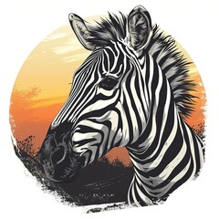 Fototapeta na wymiar Zebra Stripes Animal Logo
