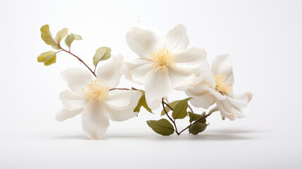 Naklejka na ściany i meble white magnolia flower isolated
