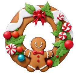  Christmas wreath made of gingerbread Ai Created 
