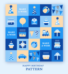 Happy Birthday vector pattern, background