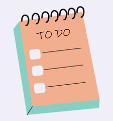 School element of colorful set. This illustration features a checklist of school-related tasks. It's a playful reminder of the things to accomplish during the academic journey. Vector illustration.