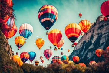 Fototapeta premium Colorful balloons in the sky
