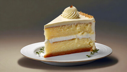 Close-up of a delicious-looking slice of vanilla and cheese cake