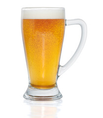 Glass of beer isolated on white background