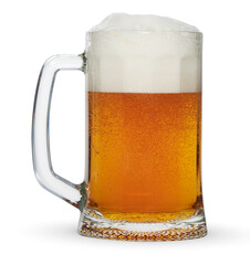 Glass of beer isolated on white background