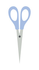 School element of colorful set. In this charming design, cartoon-style scissors take center stage, symbolizing the readiness to dive into a new school year. Vector illustration.