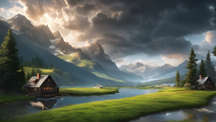 lake in the mountains