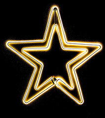 golden star on black background