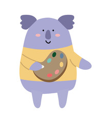 School animal of colorful set. This adorable cartoon illustration showcases a school-loving koala, adding a touch of charm to any educational setting. Vector illustration.
