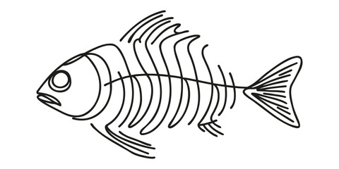 Fototapeta na wymiar Fish in one line drawing style. Vector illustration