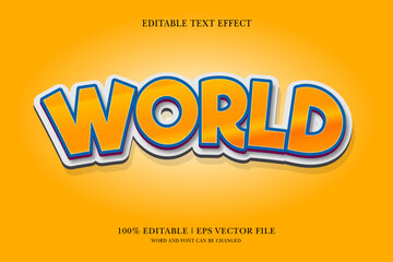World editable 3d text effect for vector illustration