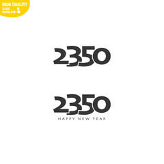 Creative Happy New Year 2350 Logo Design