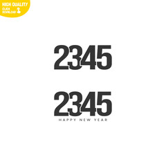 Creative Happy New Year 2345 Logo Design