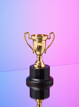 A golden trophy, a reward for the winner. A worthy prize.