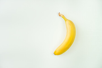 delicious ripe banana on white background. copy space