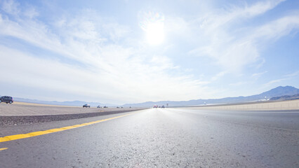 Fototapeta premium Daytime Road Trip: Nevada to California on HWY 15