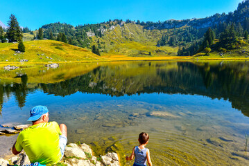 Fototapeta premium Der Körbersee in Schröcken (Vorarlberg, Österreich)
