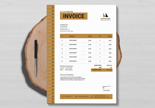 Elegant Invoice Layout Accents