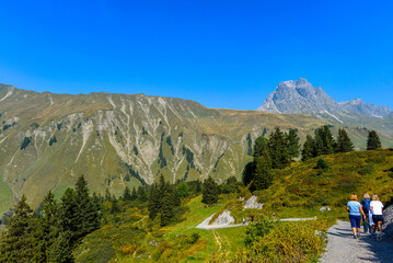 Wanderweg am Hochtannbergpass in Warth Vorarlberg, Österreich