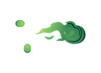 Green venom of set. This illustration captures the paradoxical allure of a green venomous cloud of smoke, with its vibrant colors drawing in while hinting at danger. Vector illustration.