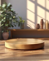 a wooden table with a blurred background