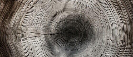 Warm gray cut wood texture. Detailed black and white texture of a felled tree trunk or stump. Rough organic tree rings with close up of end grain. - Powered by Adobe