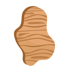 Wooden tablet of set. Demonstration of the charming and whimsical carvings adorning this wooden tablet in a fun cartoon design. Vector illustration.