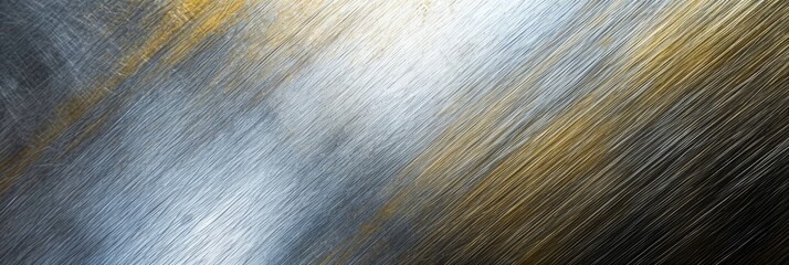 Shiny Metallic Brushed Texture Background with Bright Steel Finish - obrazy, fototapety, plakaty