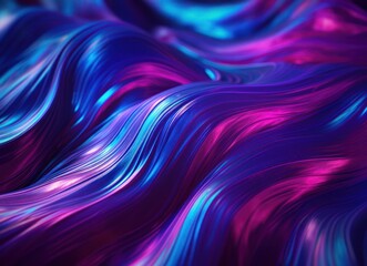 Fluid neon chrome waves background