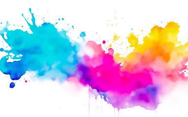 Watercolor soft rainbow hand paint texture, isolated transparent background, watercolor brush, png. Generative ai