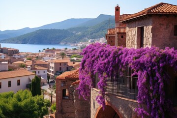 . Landscape of the picturesque city of Tossa de Mar, on the Mediterranean coast. Costa Brava....