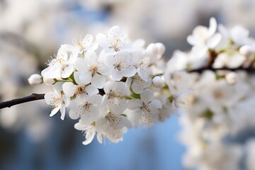Obraz premium White cherry tree blooming in spring
