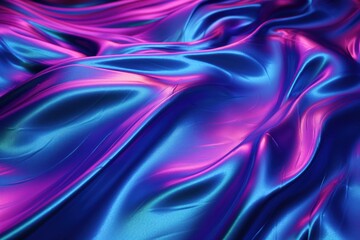Fototapeta premium Fluid neon chrome waves background