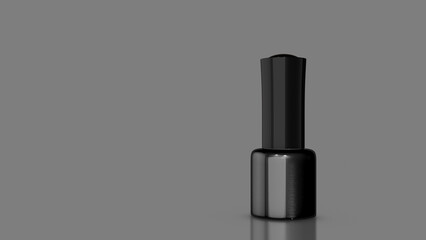 Obraz premium Black nail polish bottle against a sphere background 