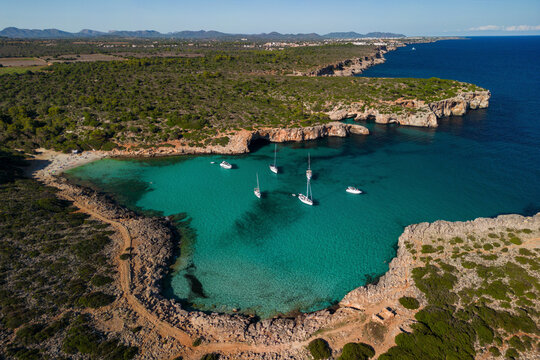 Strand Luftaufnahme, Cala Varques Mallorca