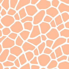 Peach Fuzz Animal Print. Peach giraffe spots seamless pattern. Animal skin background. Good for fabric, fashion design, coat, fur, wallpaper, background, textile.