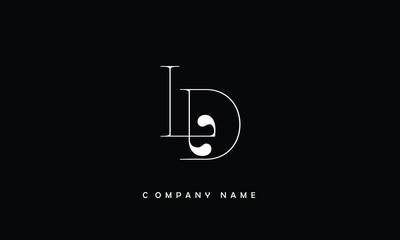 LD, DL, L, D Abstract Letters Logo Monogram - obrazy, fototapety, plakaty