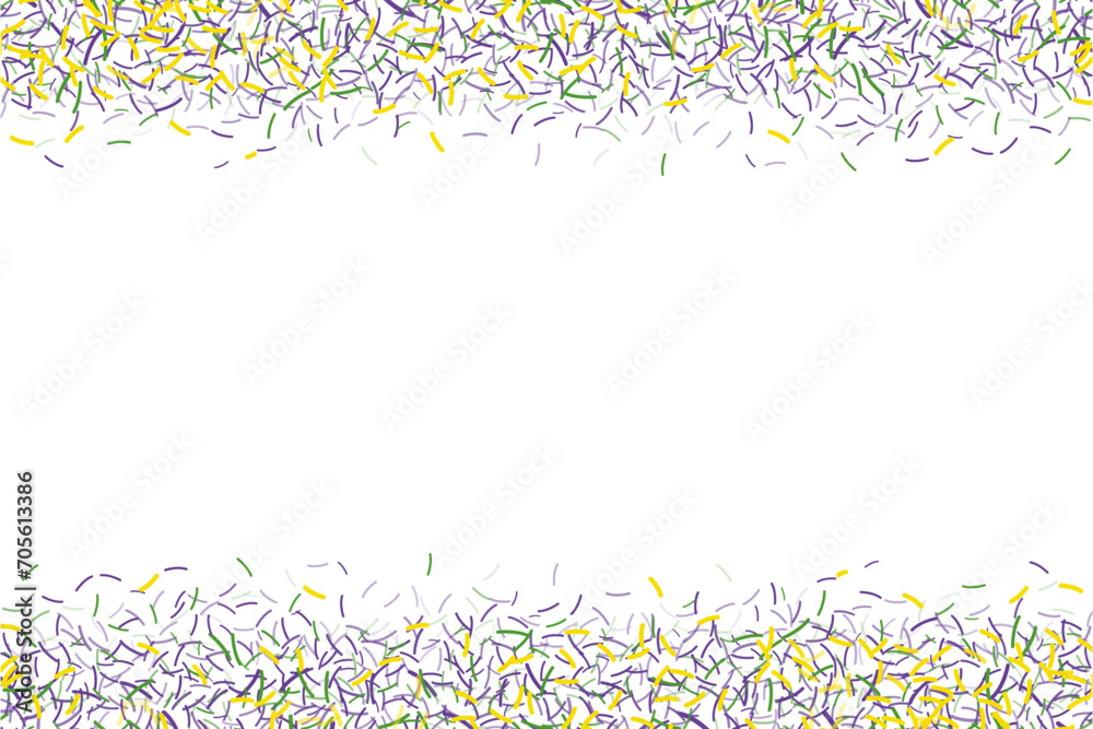 Wall mural falling sprinkles frame border mardi gras confetti background