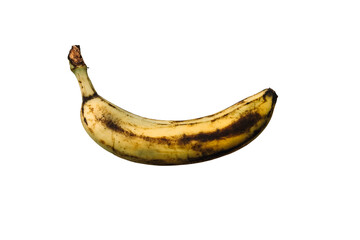 Rotten Banana on isolated white background