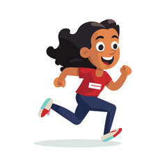 Fototapeta na wymiar A happy child is sprinting with joy in this colorful vector illustration.