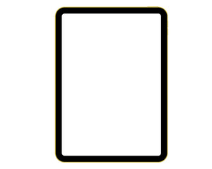 Yellow tablet pc. Vector graphic.